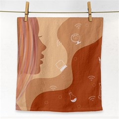 Online Woman Beauty Brown Face Towel by Mariart