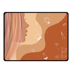 Online Woman Beauty Brown Fleece Blanket (small) by Mariart