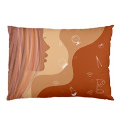 Online Woman Beauty Brown Pillow Case (two Sides) by Mariart