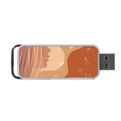 Online Woman Beauty Brown Portable Usb Flash (one Side) by Mariart