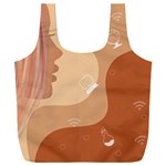 Online Woman Beauty Brown Full Print Recycle Bag (XXL) Front