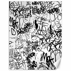 Black And White Graffiti Abstract Collage Canvas 12  X 16  by dflcprintsclothing