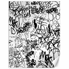 Black And White Graffiti Abstract Collage Canvas 18  X 24 