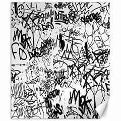 Black And White Graffiti Abstract Collage Canvas 20  X 24 