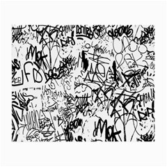 Black And White Graffiti Abstract Collage Small Glasses Cloth (2 Sides) by dflcprintsclothing