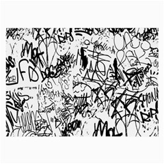 Black And White Graffiti Abstract Collage Large Glasses Cloth (2 Sides) by dflcprintsclothing