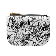 Black And White Graffiti Abstract Collage Mini Coin Purse by dflcprintsclothing