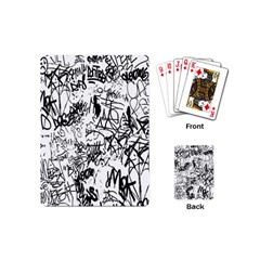 Black And White Graffiti Abstract Collage Playing Cards Single Design (mini) by dflcprintsclothing