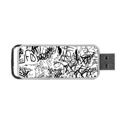 Black And White Graffiti Abstract Collage Portable Usb Flash (one Side) by dflcprintsclothing