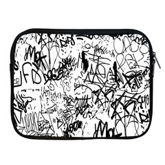 Black And White Graffiti Abstract Collage Apple Ipad 2/3/4 Zipper Cases by dflcprintsclothing