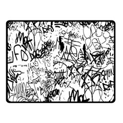 Black And White Graffiti Abstract Collage Double Sided Fleece Blanket (small) 