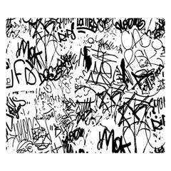 Black And White Graffiti Abstract Collage Double Sided Flano Blanket (small)  by dflcprintsclothing