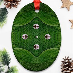 One Island In A Safe Environment Of Eternity Green Ornament (oval) by pepitasart