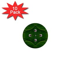 One Island In A Safe Environment Of Eternity Green 1  Mini Buttons (10 Pack)  by pepitasart