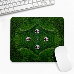 One Island In A Safe Environment Of Eternity Green Large Mousepads by pepitasart