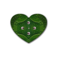 One Island In A Safe Environment Of Eternity Green Rubber Coaster (heart)  by pepitasart