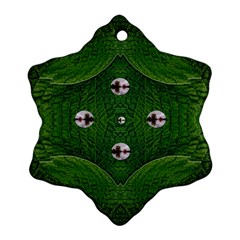 One Island In A Safe Environment Of Eternity Green Ornament (snowflake) by pepitasart