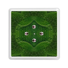 One Island In A Safe Environment Of Eternity Green Memory Card Reader (square) by pepitasart