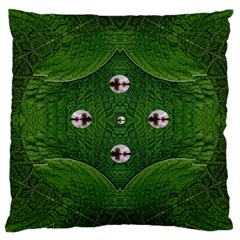 One Island In A Safe Environment Of Eternity Green Large Cushion Case (one Side)