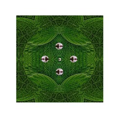 One Island In A Safe Environment Of Eternity Green Small Satin Scarf (square) by pepitasart