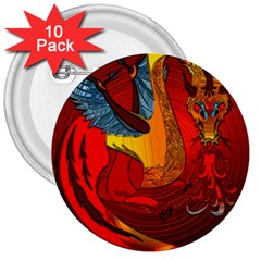 Dragon Metallizer 3  Buttons (10 Pack)  by HermanTelo