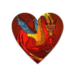 Dragon Metallizer Heart Magnet by HermanTelo