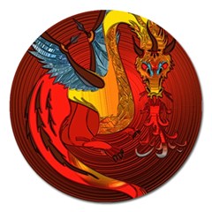 Dragon Metallizer Magnet 5  (round) by HermanTelo