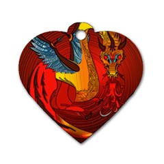 Dragon Metallizer Dog Tag Heart (one Side) by HermanTelo