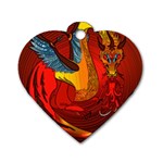 Dragon Metallizer Dog Tag Heart (One Side) Front