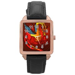 Dragon Metallizer Rose Gold Leather Watch  by HermanTelo