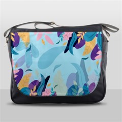 Nature Leaves Plant Background Messenger Bag by Mariart