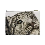 Snow Leopard Cub Cosmetic Bag (Large) Back