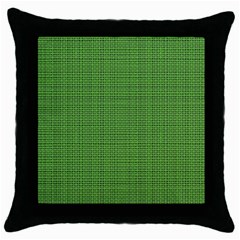 Green Knitting Throw Pillow Case (black) by goljakoff