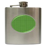 Green knitting Hip Flask (6 oz) Front