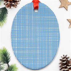 Blue knitting Oval Ornament (Two Sides)