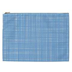 Blue Knitting Cosmetic Bag (xxl) by goljakoff