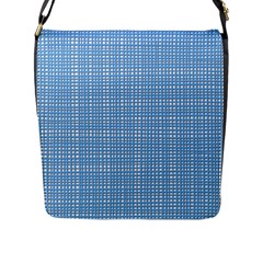 Blue Knitting Flap Closure Messenger Bag (l) by goljakoff