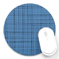 Blue Knitting Pattern Round Mousepads by goljakoff