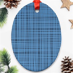 Blue Knitting Pattern Ornament (oval) by goljakoff