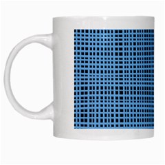 Blue Knitting Pattern White Mugs by goljakoff