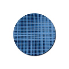 Blue Knitting Pattern Rubber Coaster (round)  by goljakoff