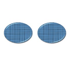 Blue Knitting Pattern Cufflinks (oval) by goljakoff