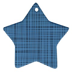 Blue Knitting Pattern Star Ornament (two Sides) by goljakoff