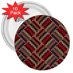 Geometric Knitting 3  Buttons (10 Pack)  by goljakoff