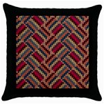 Geometric knitting Throw Pillow Case (Black) Front