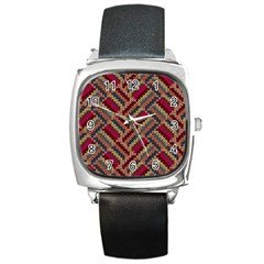 Geometric Knitting Square Metal Watch by goljakoff