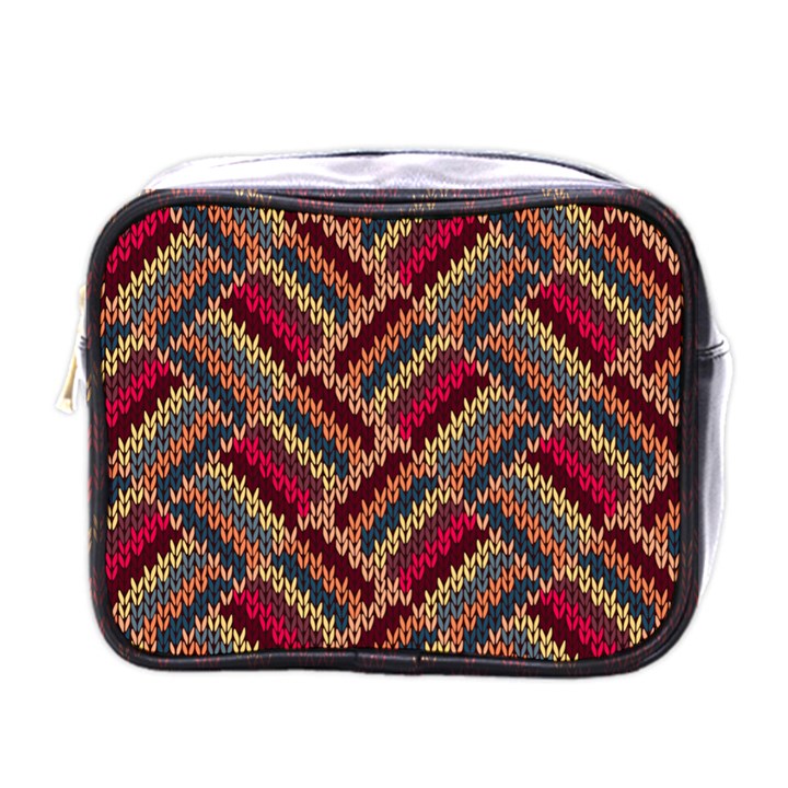 Geometric knitting Mini Toiletries Bag (One Side)