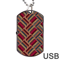 Geometric Knitting Dog Tag Usb Flash (one Side) by goljakoff