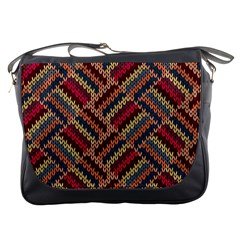 Geometric Knitting Messenger Bag by goljakoff