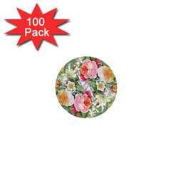 Vintage Flowers 1  Mini Buttons (100 Pack)  by goljakoff